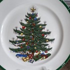 Set Of 12 Vintage Plummer Ltd New York Christmas Tree Plates 10 In Retro Holiday