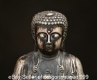 8  Old Chinese Copper Silver Sakyamuni Shakyamuni Amitabha Buddha Statue
