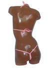 New Sexy Exotic Pole Dancer Semi Sheer Mesh Thong Bikini 2 Piece Set  -a Cup