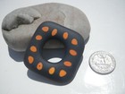 Sea Glass  Black Square With Orange Spots