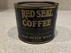 1950 s Red Seal 1 Pound Coffee Tin Can Old Dutch Mills Ny