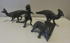 4pc Vintage Original Rom Royal Ontario Museum Grey Plastic Dinosaur Lot