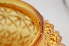 Vintage Amber Glass Light Fixture Textured 5  Opening 7 3 4  Total Width