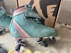 Bont Roller Skates Parkstar Soft Teal Pink Suede  Indoor Or Outdoor - Size 5 5
