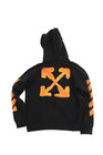 Off White Childrens Boys Long Sleeves Pullover Hoodie Black Orange Cotton Size 1