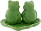 Ceramic Frogs On A Lily Pad Tabletop Salt And Pepper Shaker Set