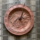 Vtg Hummingbird Brass Roman Numerals 10  Sundial Patina Garden Clock Taiwan 1970
