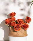 10pcs Fake Roses Artificial Silk Flowers Faux Rose burnt Orange 