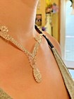 Beautiful   Crystal Necklace And Earring Set In Silvertone