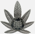 2011 Benin Cannabis Sativa Marijuana Leaf Shaped-scented Silver Plated Coin