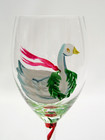 Block Basics 12 Days Of Christmas 9  Hand Painted Goblet - Seven Swans Swimming