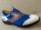 Footjoy Men   s Icon Wingtip Golf Shoes Sz 8 5 Gob New Blue Pink Spike Less