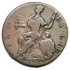 1787 4-l Horned Bust Connecticut Colonial Copper Coin 