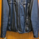 Harley-davidson Black Leather Jacket Embossed Logo Full Zip Mesh Lined Xl