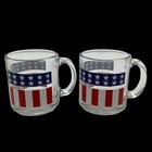 American Flag Clear Glass Coffee Mug cup Collectible Drinkware Mug cup Vintage