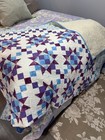 Handmade Vintage Anti Patchwork Star Full Quilt  Cotton 72 X 84 Poly Fill
