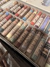 2402    antique 1901 Art Paint Box 30 Glass Vials Fry   s Mineral China Paint Powder