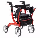 Drive Medical Nitro Duet Dual Function Transport Wheelchair And Rollator Rolling