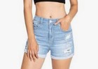 Wax Jeans High Waist Shorts Light Jean Color New Large Size