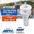 Seaflo 1  Marine Thru Hull Fitting White Polypropylene Boat Drain Bilge Port