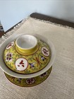 Chinese Jingdezhen Porcelain Tea Cup Lid Saucer Yellow And Red