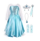Girl s Princess Dress Queen Costume Cosplay Dress Up With Accessories  blue   