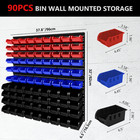 Plastic Wall Mounted Storage Bins Parts Rack Nuts And Bolt Bins Organizer