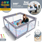 Baby Playpen - 50 X 50 X 27 In Grey Pack Of 1 - Effortless Setup   Travel Crib F
