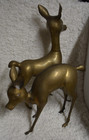 Huge Pair Of Vintage Mcm Brass Bambi Style Deer Hollywood Regency