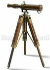 Nautical Vintage Antique Decorative Solid Brass Telescope W  Wooden Gift Tripod