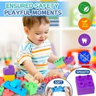 Baby Blocks Set With Storage Bucket  Rubber Soft Blocks For Preschool  Sensor   