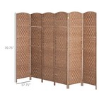 Homcom 6 Weave Panel Room Divider Privacy Folding Screen Diamond Decor Natural