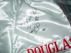 James Buster Douglas Signed Auto White Boxing Trunks Leaf Tyson Ko Autographed