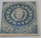 Argentina  7a Possible Reprint - 15 Centavos Stamp -  Thinned  Hole