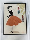 Mcbiff Framed Morbid Christmas Tiki Card Shrunken Heads Mcm Atomic Lady  5x7