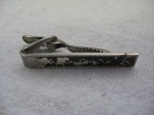 Vintage Tie Bar Clip  Rivet Design Silver Tone  paint Severely Worn  