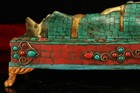 10 8  Old Tibet Bronze Gilt Turquoise Sleeping Shakyamuni Amitabha Buddha Statue