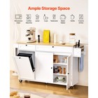 60  Drop Leaf Kitchen Island Cart Rolling Trolley  W  Storage Drawer Rack