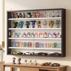 5-tier Display Cabinet Glass Cabinet With 4 Adjustable Shelves  Black