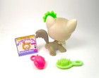 Littlest Pet Shop Grey Angora Cat  20 With Cute Accessories Authentic