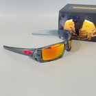 Oakley Gascan Oo9014 Polarized Sunglasses Gray Transparent Frame With Red Lenses