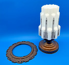 1920s Milk Glass Skyscraper Shade Architectural Salvaged Art Deco Lamp13 75 h