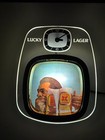 Vtg 1960s 70s Lucky Lager Beer Lighted Motion Sign Clock Beer-drinkers Drink