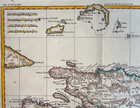 St Domingue Hispaniola Bahamas 1780 Rigobert Bonne Antique Map 18th Century