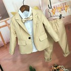 Baby Boys Formal Blazer Gentleman Blouse Coat Pants Kids Wedding Party Suit Sets
