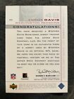 2001 Sp Game Used Edition Stephen Davis Authentic Fabric Game Used Worn Jersey