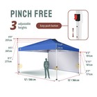 Crown Shades 12x12 Ft Pop Up Canopy Tent W  Sidewall   Center Lock  Blue  used 