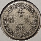 Hong Kong  20 Cents  1895  Vg-fine   1397 Ounce Silver