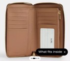 Coach F88913 Leather Zip Wallet In Signature Canvas - Khaki