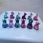 5pc Natural Fluorite Carved Cat Quartz Crystal Reiki Healing Gem Gift Decor